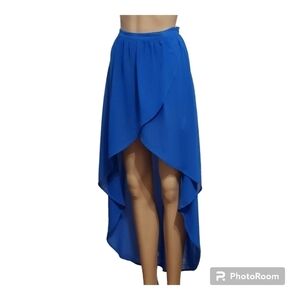 Streetwear Society Assymetrical Skort Style Chiffon Maxi Dress